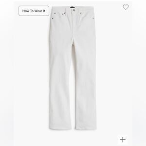 J.Crew Petite flare crop high-rise white jean in signature stretch